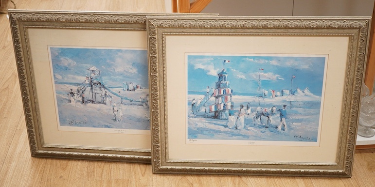 Michael D'Aguilar (1924-2011), pair of colour prints, to include: La Fete Gitane, each blindstamped and limited edition of 850, signed in ink, COA verso, 38 x 52cm